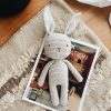 Hand-crocheted creamy white LUMO the Bunny - Recycled cotton - 36 cm