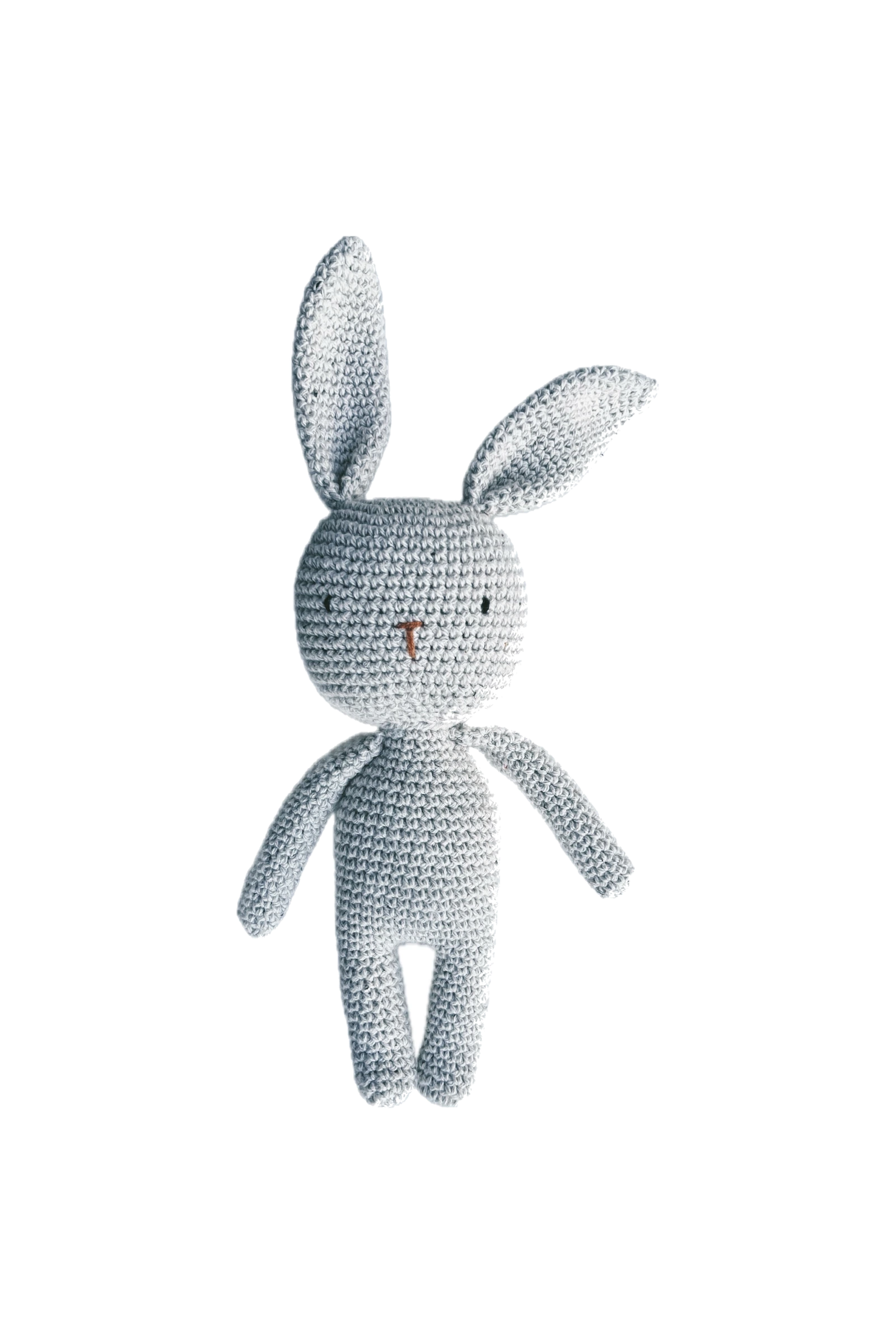 Hand-crocheted creamy white LUMO the Bunny